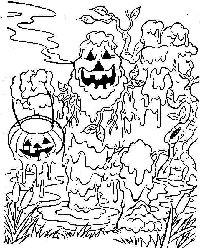 Kolorowanka online: Kolorowanka błotnisty upiór na Halloween Kolorowanka online: Kolorowanka błotnisty upiór na Halloween